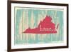 Virginia Nostalgic Rustic Vintage State Vector Sign-one line man-Framed Art Print