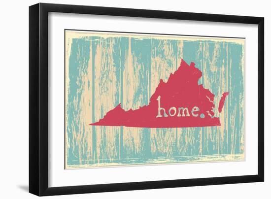 Virginia Nostalgic Rustic Vintage State Vector Sign-one line man-Framed Art Print