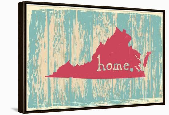 Virginia Nostalgic Rustic Vintage State Vector Sign-one line man-Framed Stretched Canvas