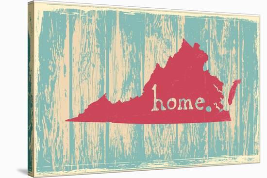 Virginia Nostalgic Rustic Vintage State Vector Sign-one line man-Stretched Canvas
