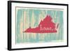 Virginia Nostalgic Rustic Vintage State Vector Sign-one line man-Framed Art Print