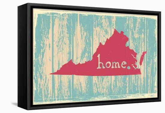 Virginia Nostalgic Rustic Vintage State Vector Sign-one line man-Framed Stretched Canvas