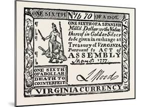 Virginia Paper Money, USA, 1870s-null-Mounted Giclee Print