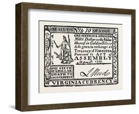 Virginia Paper Money, USA, 1870s-null-Framed Giclee Print