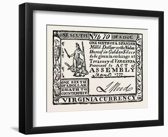 Virginia Paper Money, USA, 1870s-null-Framed Giclee Print