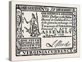 Virginia Paper Money, USA, 1870s-null-Stretched Canvas