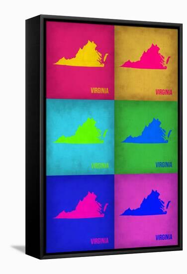 Virginia Pop Art Map 1-NaxArt-Framed Stretched Canvas