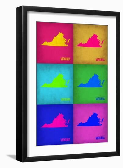 Virginia Pop Art Map 1-NaxArt-Framed Art Print