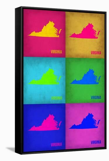 Virginia Pop Art Map 1-NaxArt-Framed Stretched Canvas