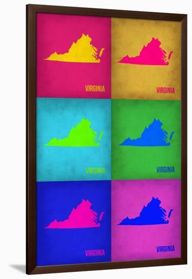 Virginia Pop Art Map 1-NaxArt-Framed Art Print