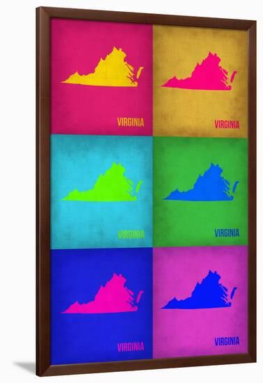 Virginia Pop Art Map 1-NaxArt-Framed Art Print