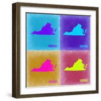 Virginia Pop Art Map 2-NaxArt-Framed Art Print