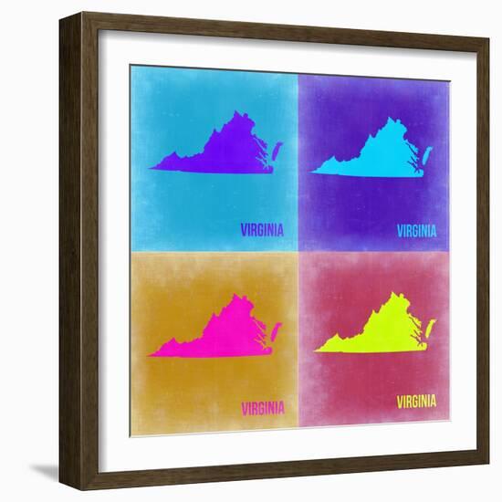 Virginia Pop Art Map 2-NaxArt-Framed Art Print