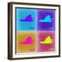 Virginia Pop Art Map 2-NaxArt-Framed Art Print