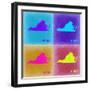 Virginia Pop Art Map 2-NaxArt-Framed Art Print