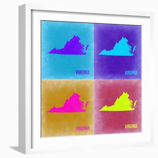 Virginia Pop Art Map 2-NaxArt-Framed Art Print