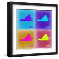 Virginia Pop Art Map 2-NaxArt-Framed Art Print