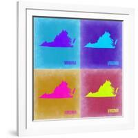 Virginia Pop Art Map 2-NaxArt-Framed Art Print