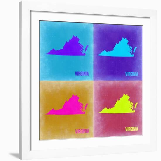 Virginia Pop Art Map 2-NaxArt-Framed Art Print