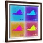 Virginia Pop Art Map 2-NaxArt-Framed Art Print