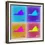 Virginia Pop Art Map 2-NaxArt-Framed Premium Giclee Print