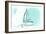 Virginia - Sailboat - Teal - Coastal Icon-Lantern Press-Framed Art Print