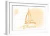 Virginia - Sailboat - Yellow - Coastal Icon-Lantern Press-Framed Art Print