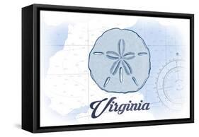 Virginia - Sand Dollar - Blue - Coastal Icon-Lantern Press-Framed Stretched Canvas