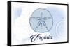 Virginia - Sand Dollar - Blue - Coastal Icon-Lantern Press-Framed Stretched Canvas