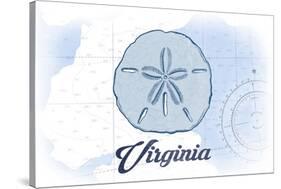 Virginia - Sand Dollar - Blue - Coastal Icon-Lantern Press-Stretched Canvas