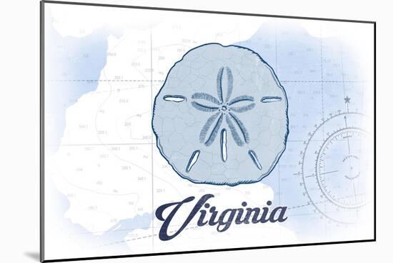 Virginia - Sand Dollar - Blue - Coastal Icon-Lantern Press-Mounted Art Print