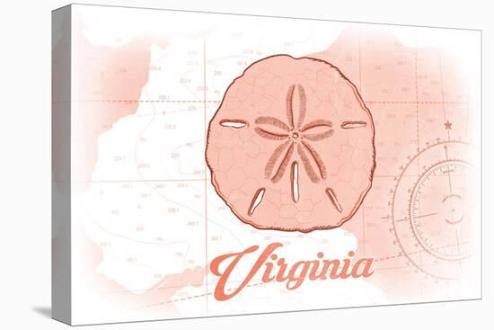 Virginia - Sand Dollar - Coral - Coastal Icon-Lantern Press-Stretched Canvas