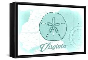 Virginia - Sand Dollar - Teal - Coastal Icon-Lantern Press-Framed Stretched Canvas