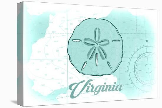 Virginia - Sand Dollar - Teal - Coastal Icon-Lantern Press-Stretched Canvas