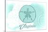 Virginia - Sand Dollar - Teal - Coastal Icon-Lantern Press-Stretched Canvas