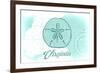 Virginia - Sand Dollar - Teal - Coastal Icon-Lantern Press-Framed Premium Giclee Print