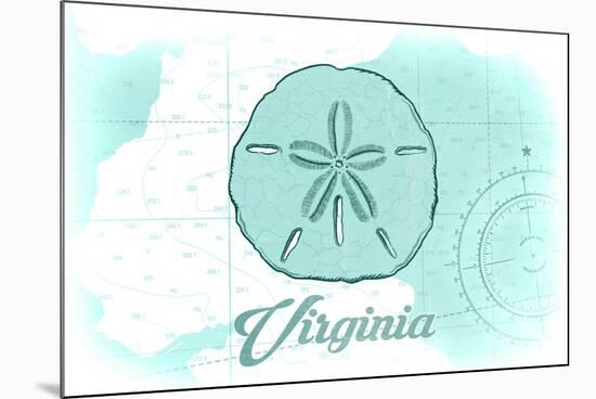 Virginia - Sand Dollar - Teal - Coastal Icon-Lantern Press-Mounted Premium Giclee Print