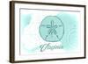 Virginia - Sand Dollar - Teal - Coastal Icon-Lantern Press-Framed Art Print