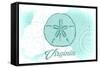 Virginia - Sand Dollar - Teal - Coastal Icon-Lantern Press-Framed Stretched Canvas