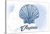 Virginia - Scallop Shell - Blue - Coastal Icon-Lantern Press-Stretched Canvas