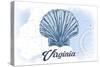 Virginia - Scallop Shell - Blue - Coastal Icon-Lantern Press-Stretched Canvas