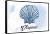 Virginia - Scallop Shell - Blue - Coastal Icon-Lantern Press-Framed Stretched Canvas