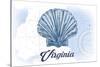 Virginia - Scallop Shell - Blue - Coastal Icon-Lantern Press-Stretched Canvas