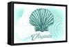 Virginia - Scallop Shell - Teal - Coastal Icon-Lantern Press-Framed Stretched Canvas