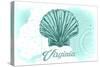 Virginia - Scallop Shell - Teal - Coastal Icon-Lantern Press-Stretched Canvas