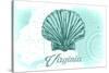 Virginia - Scallop Shell - Teal - Coastal Icon-Lantern Press-Stretched Canvas