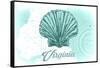 Virginia - Scallop Shell - Teal - Coastal Icon-Lantern Press-Framed Stretched Canvas