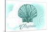 Virginia - Scallop Shell - Teal - Coastal Icon-Lantern Press-Stretched Canvas