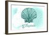 Virginia - Scallop Shell - Teal - Coastal Icon-Lantern Press-Framed Art Print