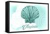 Virginia - Scallop Shell - Teal - Coastal Icon-Lantern Press-Framed Stretched Canvas